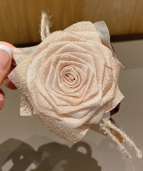 バンスクリップ 大きめ ローズ フラワー レディース 花 ヘアクリップ バレッタ 大人女性 お洒落 ヘアアクセサリー 髪飾り クリップ 結婚式 可愛い まとめ髪 98DIQIAN-001