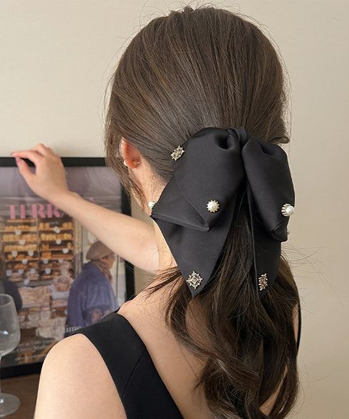 ヘップバーン風 ヘアクリップ レディース ヘアアレンジグッズ 誕生日 リボンクリップ おしゃれ ヘアアクセサリー 人気髪飾り 大人可愛いヘアアレンジ 結婚式発表会 98DIQIAN-002