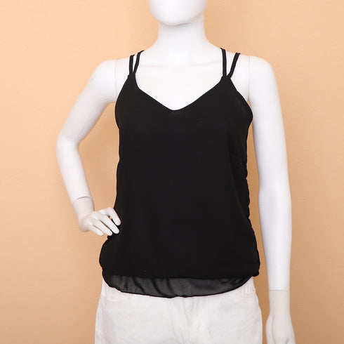 シフォン キャミソール バッククロス 夏 レディース カジュアル タンクトップ ノースリーブ インナー お洒落 98DLMI-001