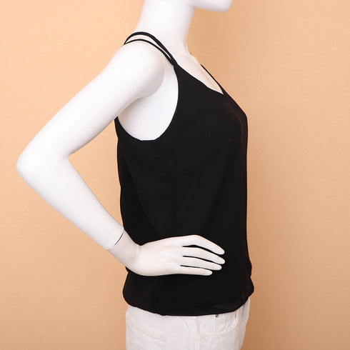 シフォン キャミソール バッククロス 夏 レディース カジュアル タンクトップ ノースリーブ インナー お洒落 98DLMI-001
