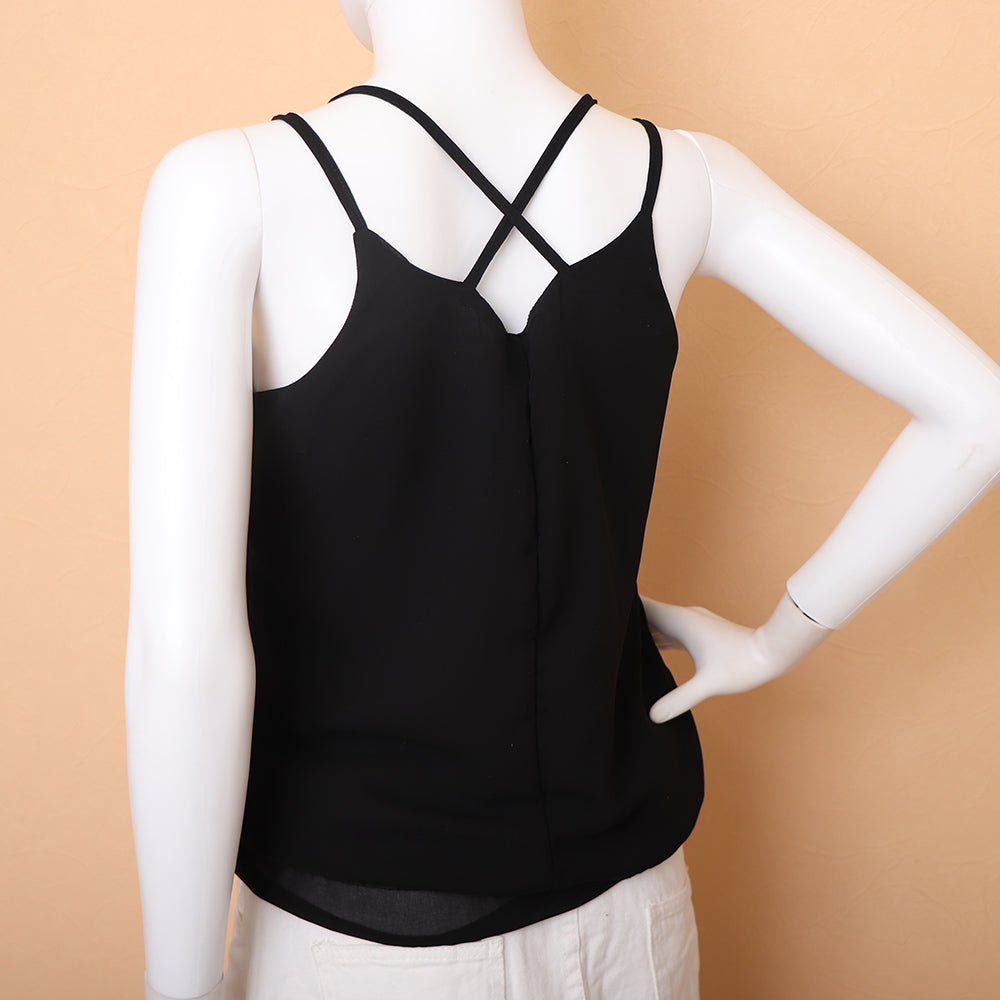 シフォン キャミソール バッククロス 夏