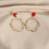 ピアス 2連フープピアス 幾何学模様 レディース おしゃれ ゴールド 変形 ジュエリー 韓国風 揺れる 個性的 人気 98HMEI-001