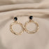 ピアス 2連フープピアス 幾何学模様 レディース おしゃれ ゴールド 変形 ジュエリー 韓国風 揺れる 個性的 人気 98HMEI-001