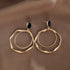 ピアス 2連フープピアス 幾何学模様 レディース おしゃれ ゴールド 変形 ジュエリー 韓国風 揺れる 個性的 人気 98HMEI-001