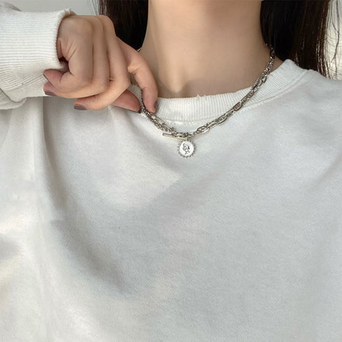 チェーン ネックレス 新作 ネックレス コインペンダント レディース 韓国ファッション アクセサリー 98HXJ-001