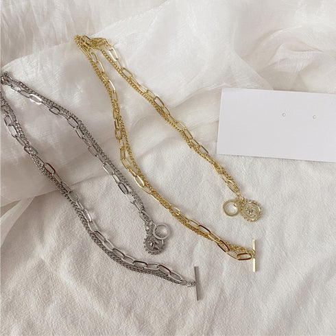 チェーン ネックレス 新作 ネックレス コインペンダント レディース 韓国ファッション アクセサリー 98HXJ-001