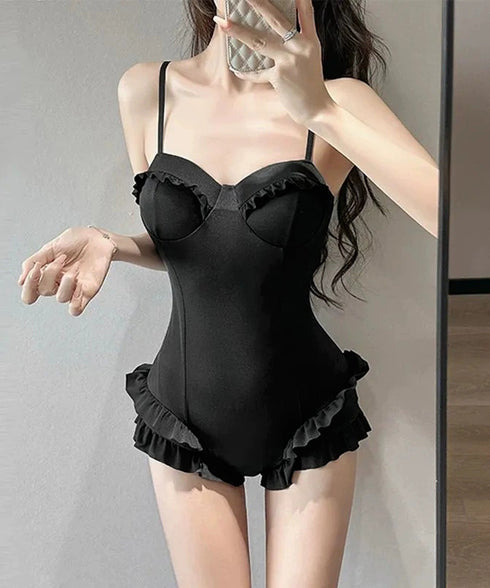 カバーアップトップス付き ワンピース水着 2点セット水着 体型カバー リボン柄 シースルー トップス 海 リゾート 水着 露出控えめ サイドドローストリング水着 98HZQE-001