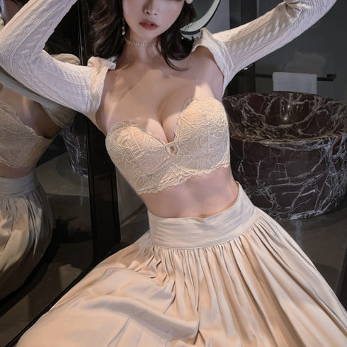 ストラップレス ブラ 落ちない 単品ブラジャー レース 超盛 インナー 美胸 レディース ランジェリー チューブトップ ノンワイヤー セクシー 98HZR-001