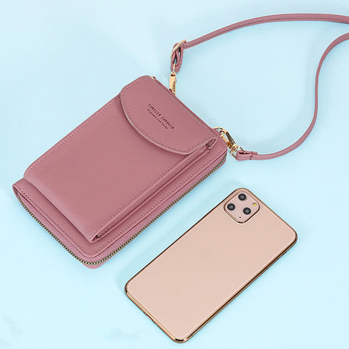 スマホショルダーバッグ 縦型 ミニポーチ 財布 シンプル カード収納 斜めがけポーチ コンパクト スマホバッグ 98JILEN-001