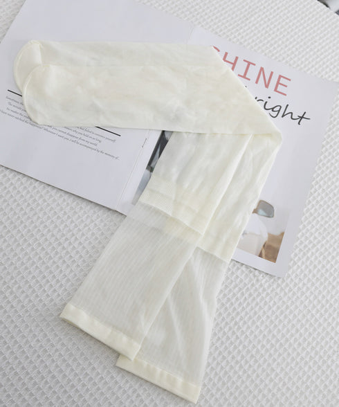 異素材切替 ロングソックス レディース 美脚脚長ソックス 大人可愛いハイソックス 韓国風 無地ソックス 膝上丈靴下 春秋 通勤通学 婦人靴下 薄手シアーソックス 98JIPSL-001