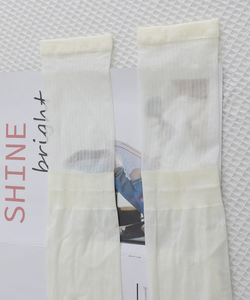 異素材切替 ロングソックス レディース 美脚脚長ソックス 大人可愛いハイソックス 韓国風 無地ソックス 膝上丈靴下 春秋 通勤通学 婦人靴下 薄手シアーソックス 98JIPSL-001