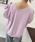 2WAY アシンメトリーネックトップス 前後着られる レディース プルオーバー 無地 長袖 柔らかい ビッグtシャツ お洒落 体型カバーtシャツ 着回し 春秋冬 98JZMAN-001