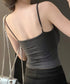 カップ付き Uネックキャミソール 韓国風 レディース インナーキャミソール 胸元セクシー ブラキャミ 無地 ベーシック肌着 おしゃれ ブラトップ 柔らかい 98LTLU-001