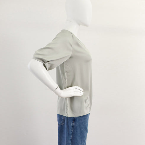 とろみブラウス 半袖 レディース 無地 きれいめ 五分袖 薄手シャツ 大人 女性 オフィス カジュアル ゆったり おしゃれ 着やせ 韓国ファッション 98LUNC-001