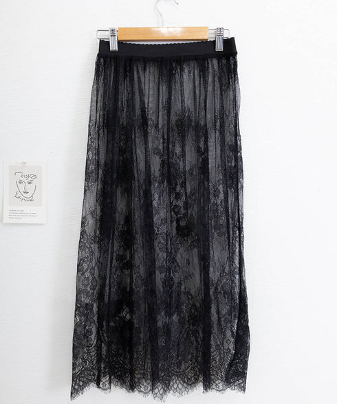 ロング丈 チュールスカート シースルー 透け感 レーススカート 重ね着 ハイウエスト 大人可愛いボトムスレディース おしゃれ レイヤードスカート オールシーズン 98MEIHZ-001