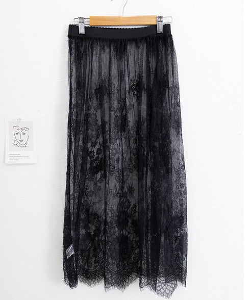 ロング丈 チュールスカート シースルー 透け感 レーススカート 重ね着 ハイウエスト 大人可愛いボトムスレディース おしゃれ レイヤードスカート オールシーズン 98MEIHZ-001