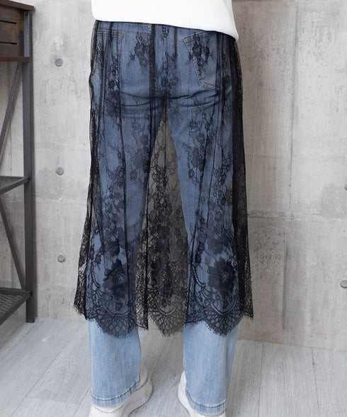 ロング丈 チュールスカート シースルー 透け感 レーススカート 重ね着 ハイウエスト 大人可愛いボトムスレディース おしゃれ レイヤードスカート オールシーズン 98MEIHZ-001