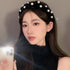 編みボリューム パールベロアカチューシャ 幅広 ヘアアクセサリー 髪飾り おしゃれ ヘッドアクセサリー 上品 フェミニン キュート アクセ ぷっくりカチューシャ 98MIAOSI-001