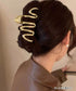 ウェーブヘアクリップ メタルヘアクリップ レディース 簡単ヘアアレンジ 大きめ ヘアアクセサリー 小物 光沢感 韓国風 簡単まとめ髪 大人可愛い ヘア小物 98MIS-001