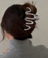 ウェーブヘアクリップ メタルヘアクリップ レディース 簡単ヘアアレンジ 大きめ ヘアアクセサリー 小物 光沢感 韓国風 簡単まとめ髪 大人可愛い ヘア小物 98MIS-001