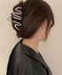 ウェーブヘアクリップ メタルヘアクリップ レディース 簡単ヘアアレンジ 大きめ ヘアアクセサリー 小物 光沢感 韓国風 簡単まとめ髪 大人可愛い ヘア小物 98MIS-001