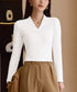 Vネック ベーシック 長袖 カットソー レディース ヒートインナー 柔らかい シンプル 重ね着 ストレッチTシャツ 無地プルオーバー 韓国ファッション 98NAISI-001