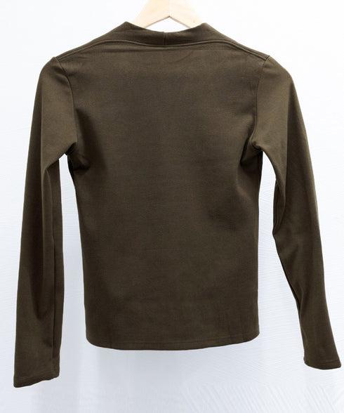 Vネック ベーシック 長袖 カットソー レディース ヒートインナー 柔らかい シンプル 重ね着 ストレッチTシャツ 無地プルオーバー 韓国ファッション 98NAISI-001