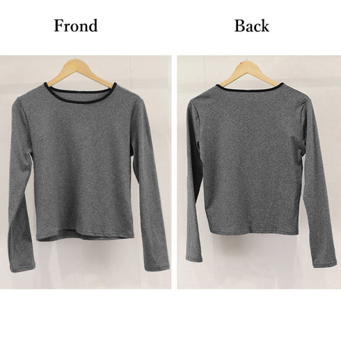 長袖Tシャツ レディース秋服 カットソー トップス シンプル カットソー 韓国風 クルーネック カジュアル 無地 春秋 98PENGF-001