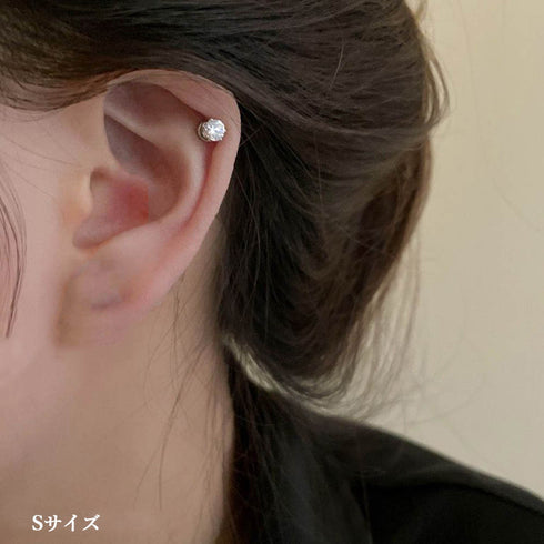 磁気マグネットピアス イヤリング1点売り ラウンド 磁気吸引ピアス オルチャン 耳穴なし 磁気ピアス 上品 エレガント ラインストーン シンプル キラキラ輝く 98QINGQ-001