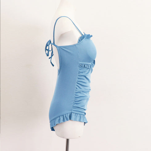 ワンピース水着 レディース モノキニ 夏 韓国風 スイムウェア リボン 体型カバー 水着 可愛い フリル セクシー クロス ストラップ水着 おしゃれ 水着 20代 98TIANYU-001