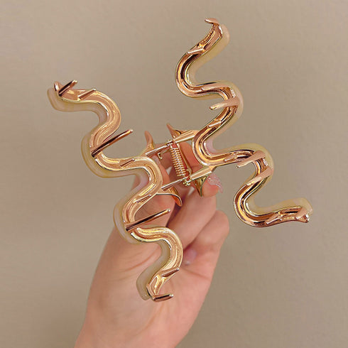 ヘアクリップ アクリルバンスクリップ ヘアアクセサリー レディース フェミニン きれいめ ヘアアレンジグッズ 可愛い 髪留め 大人っぽい マーブル柄 髪飾り 98WANLI-001