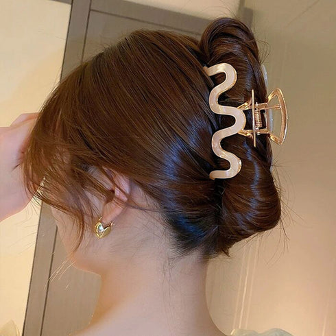 ヘアクリップ アクリルバンスクリップ ヘアアクセサリー レディース フェミニン きれいめ ヘアアレンジグッズ 可愛い 髪留め 大人っぽい マーブル柄 髪飾り 98WANLI-001