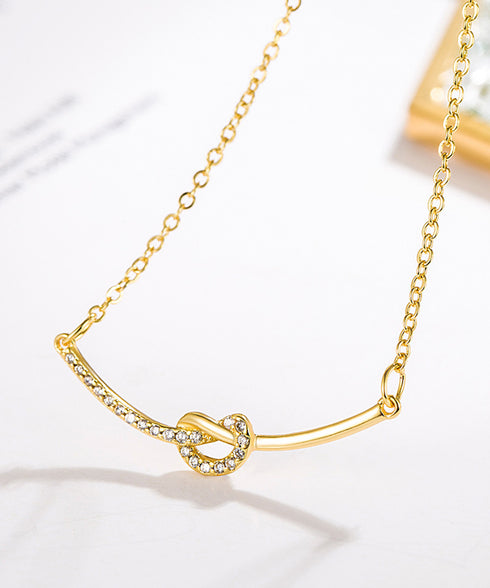 ノット風 細めチェーンネックレス 結婚式 可愛い チェーンチョーカー上品ネックレス 韓国風 シルバー アクセサリー おしゃれ首飾り ファッション小物 人気 通勤 98WEIHUA-001
