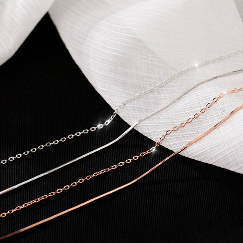チョーカー 2連チェーンネックレス レディース アクセサリー シンプル シルバー おしゃれ ジュエリー カジュアル 首飾り きれいめ 98WEIYA-001