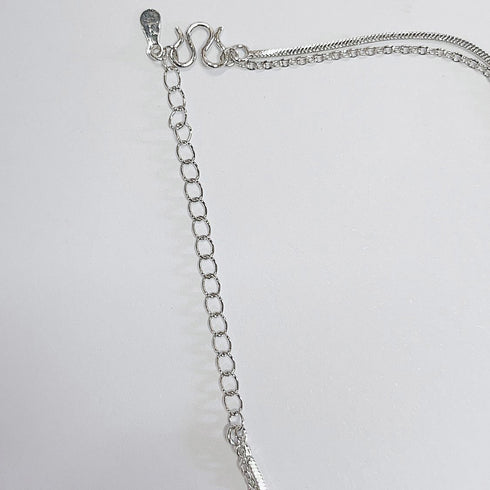 チョーカー 2連チェーンネックレス レディース アクセサリー シンプル シルバー おしゃれ ジュエリー カジュアル 首飾り きれいめ 98WEIYA-001