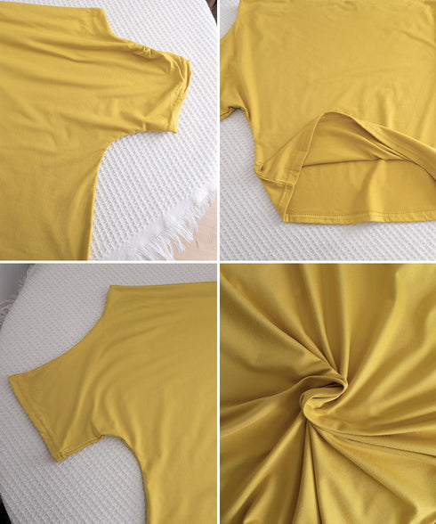 オフショルダーTシャツ カットソー 半袖 ワンショルトップス レディース アシンメトリー おしゃれ 肌見せ 夏服 ワンショルダーカットソー 韓国風セクシーTシャツ 98XIANNF-001
