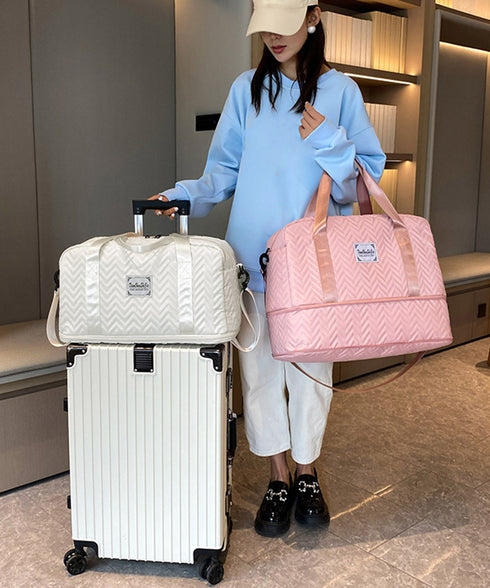 拡張ファスナーボストンバッグ ポーチ付き レディース メンズ トラベルバッグ 8色 大容量旅行 ショルダーバッグ おしゃれ 出張合宿キャリーオンバッグ 韓国風 98XIUFENG-046