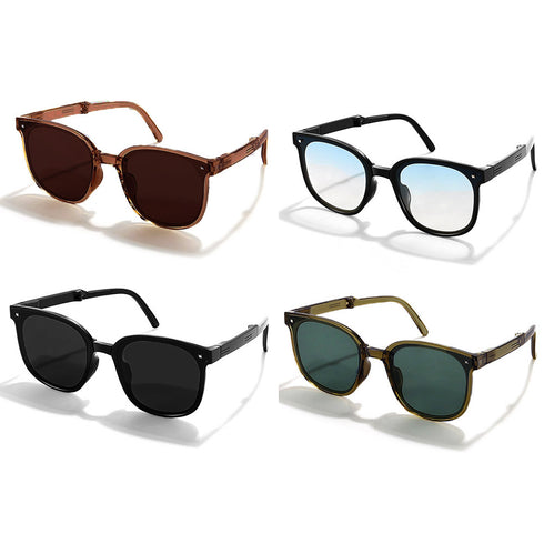 コンパクトサングラス ケース付き セット おしゃれ 超軽量設計メガネ 小顔 折りたたみウェリントン サングラス アイウェア 可愛い 韓国ファッション 新作 98XUANDA-001