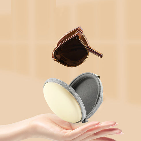 コンパクトサングラス ケース付き セット おしゃれ 超軽量設計メガネ 小顔 折りたたみウェリントン サングラス アイウェア 可愛い 韓国ファッション 新作 98XUANDA-001