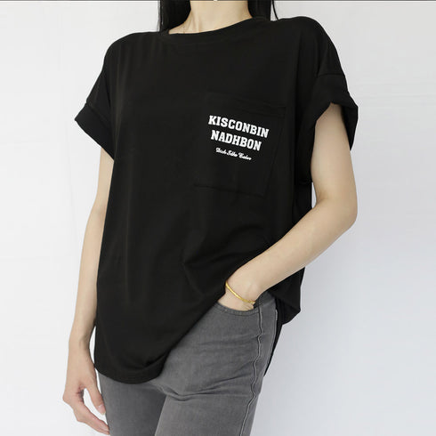 バックプリントロゴ オーバーサイズ トップス ラウンドネック ロゴTシャツ レディース カットソー 半袖プルオーバー 英字 ゆったり カジュアル 98YANGY-001