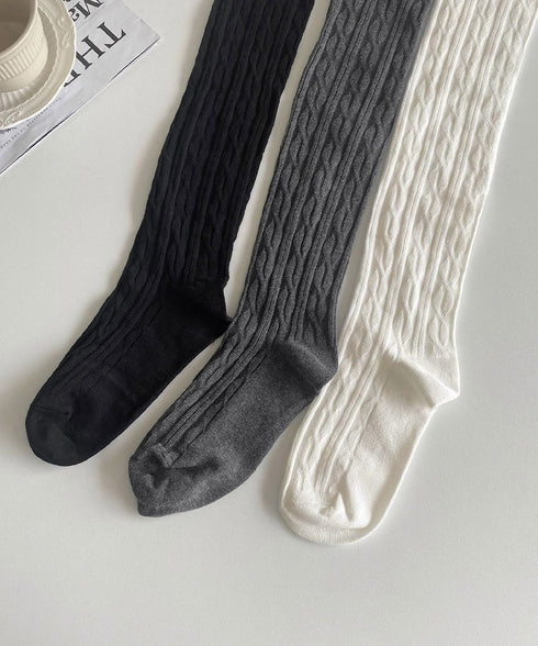 ニーハイソックス レース切り替え 靴下 サイハイソックス レースドッキング 大人可愛い 膝上丈靴下 通学ルームソックス 暖かい靴下春秋冬 韓国風無地ソックス 98YCHUAN-001