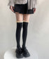 ニーハイソックス レース切り替え 靴下 サイハイソックス レースドッキング 大人可愛い 膝上丈靴下 通学ルームソックス 暖かい靴下春秋冬 韓国風無地ソックス 98YCHUAN-001