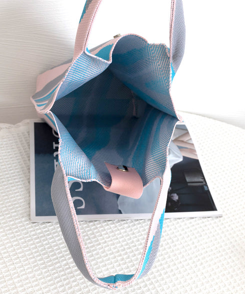 ニットバッグ レディース マルシェバッグ 可愛い ニット編み 縦型 トートバッグ おしゃれ サブバッグ 軽量 折り畳める鞄 ボタン付き ランチバッグ 手提げバッグ 98YILI-002