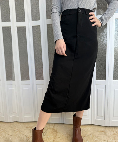 ハイウエストスリットロングスーツスカート レディース バックスリットスカート ビジネス オシャレ 大人きれいめボトムス ポケット付きスカート お洒落脚長スカート 98YINNA-001
