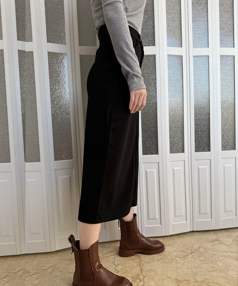 ハイウエストスリットロングスーツスカート レディース バックスリットスカート ビジネス オシャレ 大人きれいめボトムス ポケット付きスカート お洒落脚長スカート 98YINNA-001