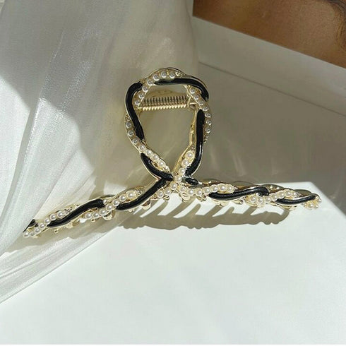 バンスクリップパール 韓国風ヘアクリップ レディース 可愛い メタル ループデザイン おしゃれ ヘアアクセサリー 簡単ヘアアレンジ カジュアル 雑貨 女子会 98YIYAN-001