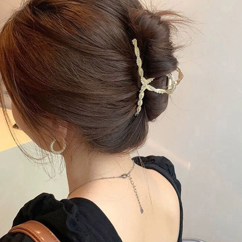 バンスクリップパール 韓国風ヘアクリップ レディース 可愛い メタル ループデザイン おしゃれ ヘアアクセサリー 簡単ヘアアレンジ カジュアル 雑貨 女子会 98YIYAN-001