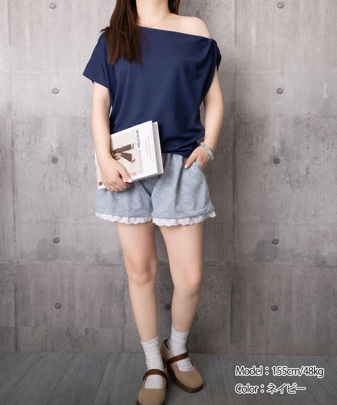 オフショルダーTシャツ 半袖 トップス ワンショルトップスレディース 斜め肩デザイントップス サイドギャザーワンショルダーカットソー おしゃれ肌見せ夏服 韓国風 98YRLAN-001