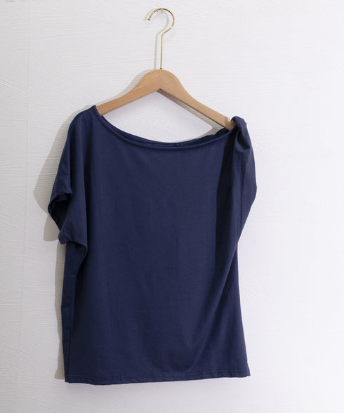 オフショルダーTシャツ 半袖 トップス ワンショルトップスレディース 斜め肩デザイントップス サイドギャザーワンショルダーカットソー おしゃれ肌見せ夏服 韓国風 98YRLAN-001