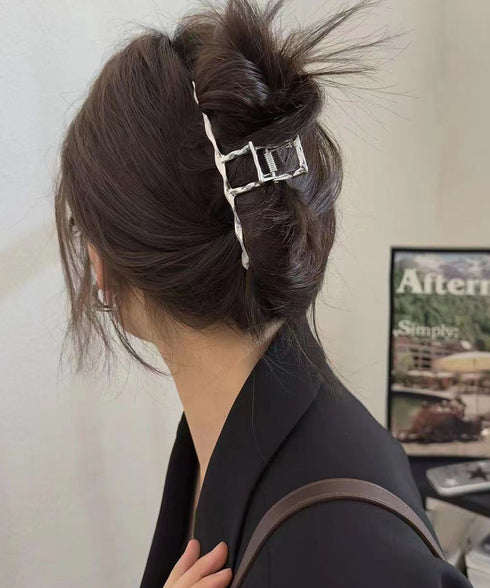 バンスクリップ ヘアクリップ ウェーブ おしゃれ ヘアアクセサリー 大きめ 大人女性 可愛い 簡単髪留め ゴージャス シンプル 韓国ファッション 98ZHENYIN-001